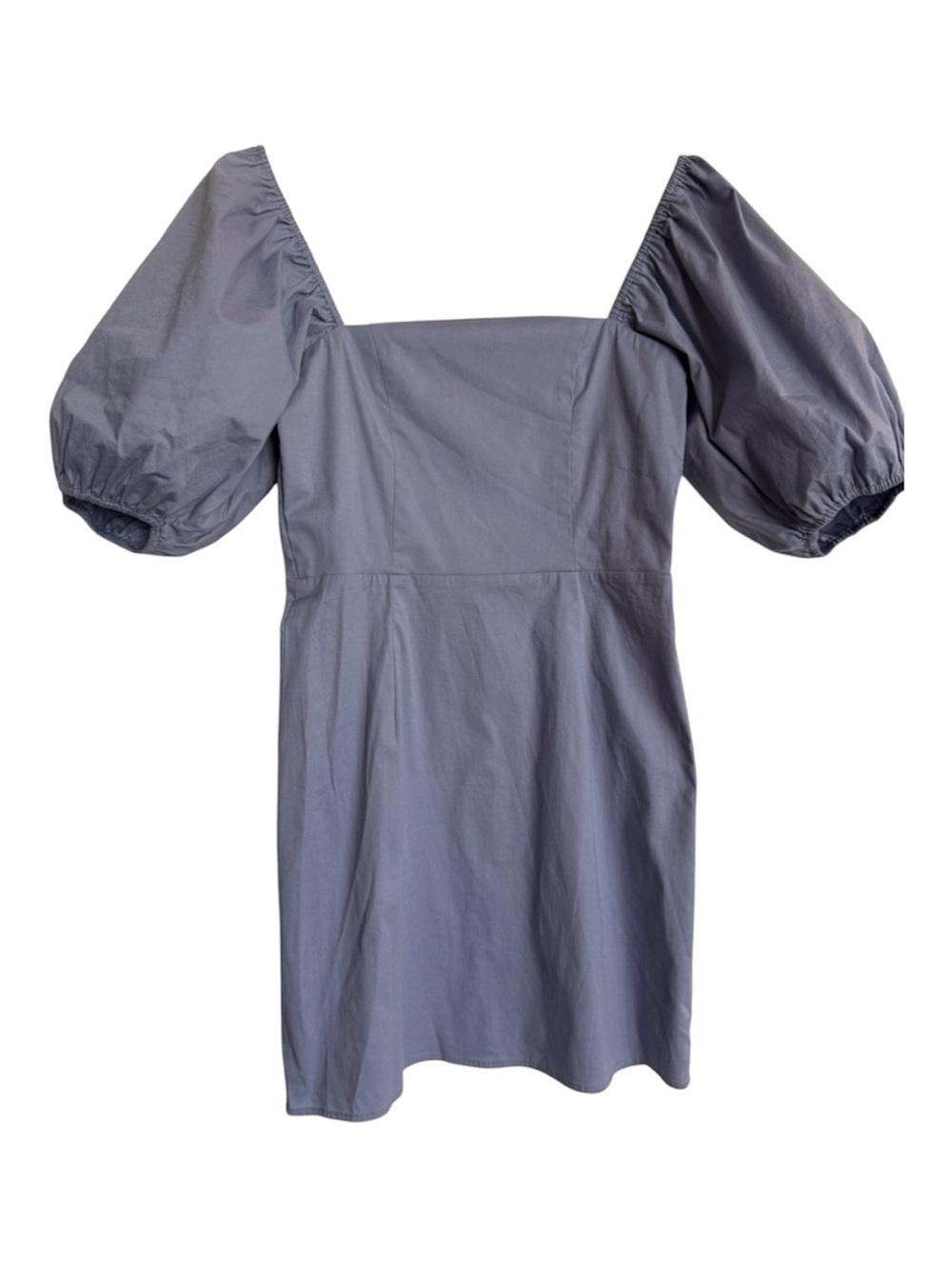 XTRAORDINARY Slate Blue Square Neck Puff Sleeve Mini Dress Size Small